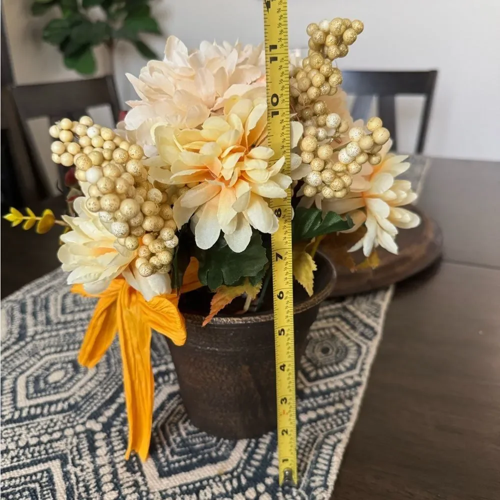 Fall Autumn Floral Potted Arrangement Decor